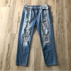 True Religion Women's Blue Distressed Skinny Jeans